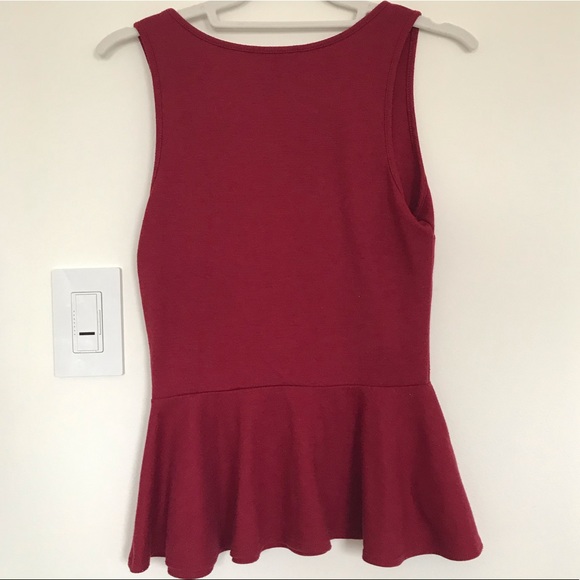 Red Peplum Top - Picture 3 of 3